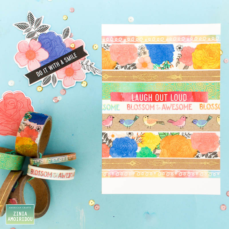 Six ideas and techniques to create striped card backgrounds with your favorite American Crafts supplies. @ziniaredo @americancrafts #abstractinspiration @abstractinspiration #americancrafts #ziniaredo #cards #cardmaking #stripes