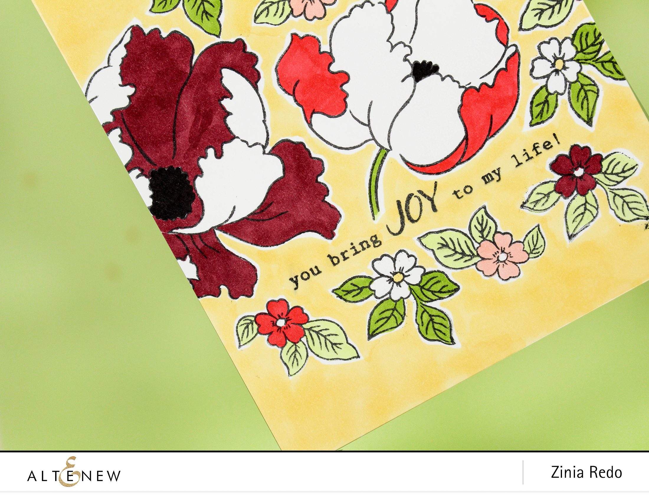 Altenew Build-A-Flower: Poppy Release Blog Hop + Giveaway @ZiniaRedo #ziniaredo #altenew