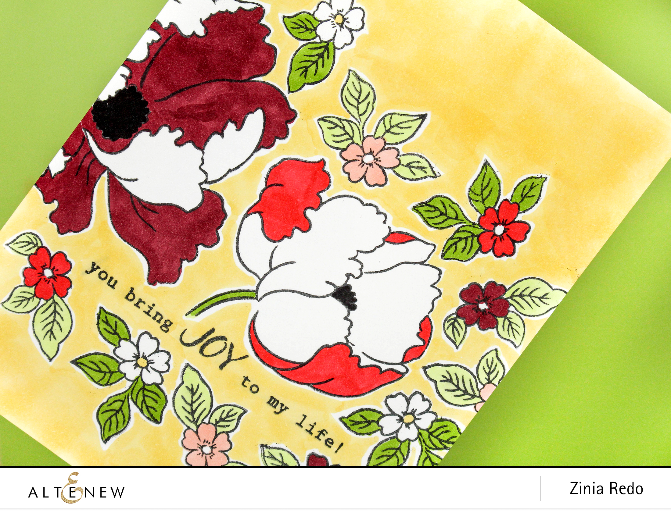 Altenew Build-A-Flower: Poppy Release Blog Hop + Giveaway @ZiniaRedo #ziniaredo #altenew